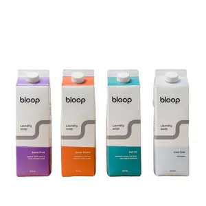 Bloop Eco-Luxury Scented Laundry Soap Assorted 4 Pack - 32oz Cartons, Scented & Unscented, Phthalate Free, SLS Free, Toxin Free, Natural