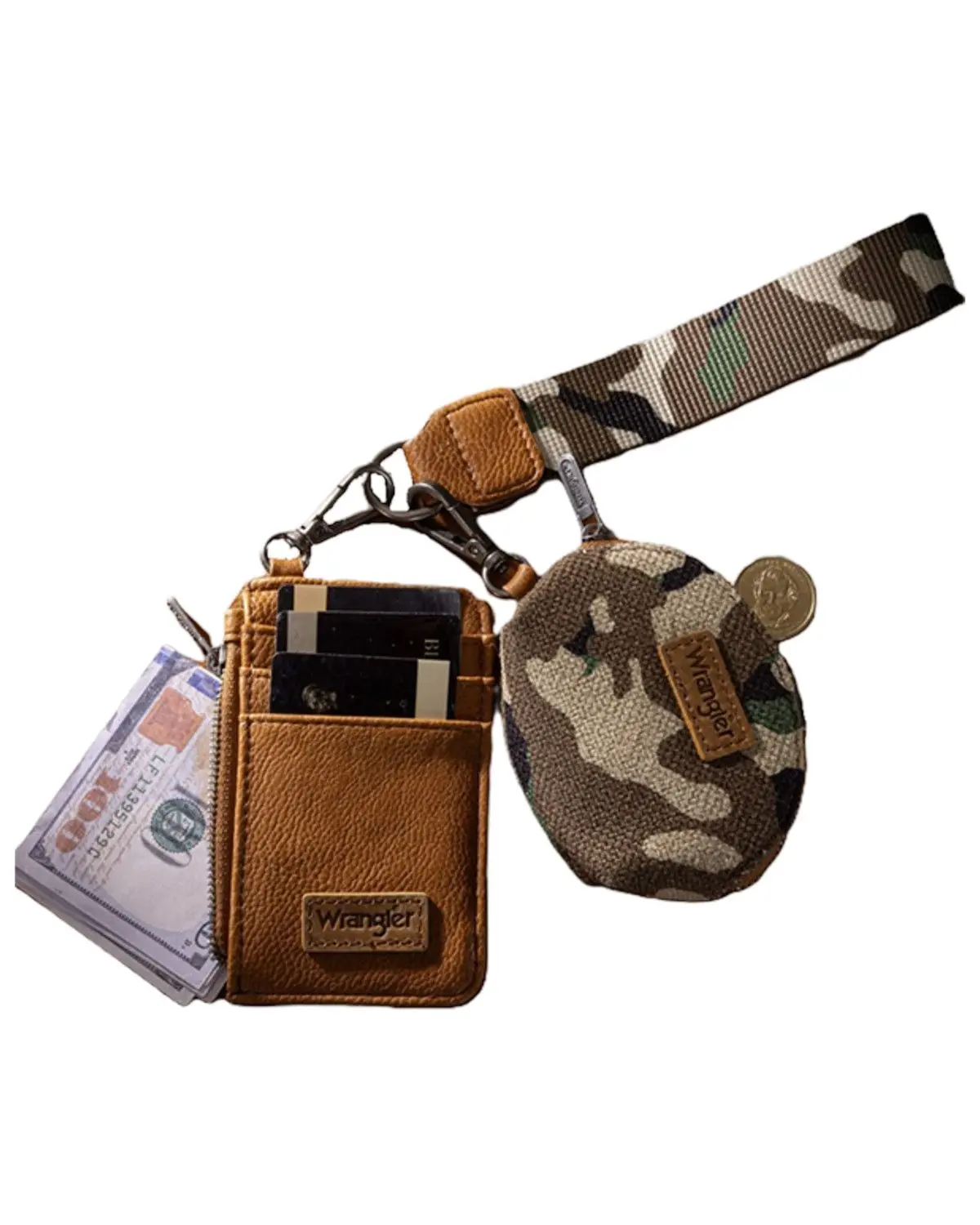 Wrangler Women's Women'S Camo Print Dual Pouch Wristlet - Wg286-W0051 Gn
