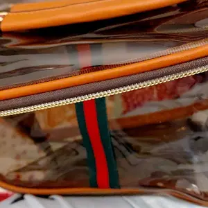 Makeup Bag Vanity Bag Large Capacity - Vintage RetroWaterproof Transparent Cosmetic Toiletry Bag, PortableTravel Storage Organizer Case with Wide Handheld Design,Stylish Luxury Skincare Makeup Organizer for Women &Ladies Travel Storage Case