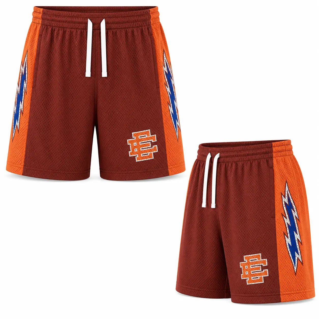 Eric Emanuel Lightning Side Panel Mesh Shorts Retro Basketball Streetwear Shorts