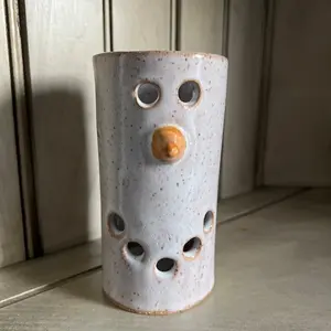 Snowman Luminary Winter Decor Candle Holder, Decoration Christmas Snowmen Stoneware, Christmas Candle Holder, Christmas Decor Gift
