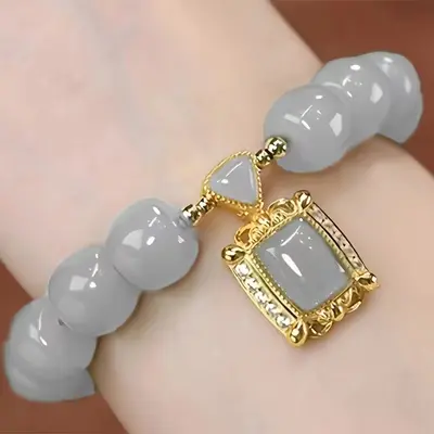 S136-8*6 Gray Barrel Bead Bracelet "The Sun Rises 