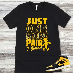 AJ 1 Mid New Love Sneaker Match Shirts, Varsity Yellow Black, New Love AJ 1 Shirt