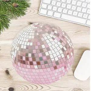 Disco Ball Design Mouse Pad, Round Anti-slip Rubber Base Mouse Pad, Decorative Mouse Mat for Gaming & Office Computer, Laptop, Desktop Accessories