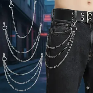 Removable 3-Layer Heavy Duty Keychain, Stainless Steel Chain Gothic Industrial Style Key Ring, Multi-Layer EDC Gear for Men and Women, Durable Metal Key Holder & Practical Daily Carry Accessory