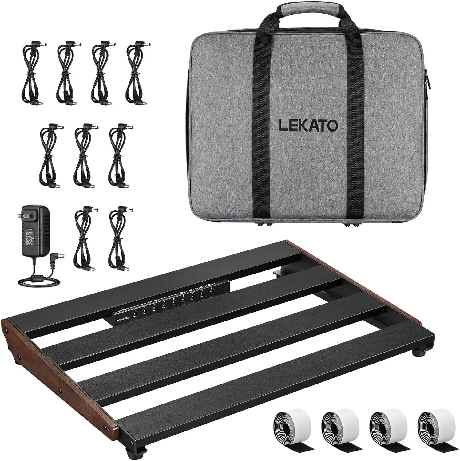 LEKATO Guitar Pedal Board Built-in Power Supply 9 Independent DC Outlets
