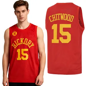 Men's Classic Chitwood #15 Basketball Movie jersey Letter Hickory Stitched S-XXL gift shirt playersport uniform red jersey style Athletic Top fan Kit  Athletic Top vintage clothes Cheap and High Quality Outdoor sportswear