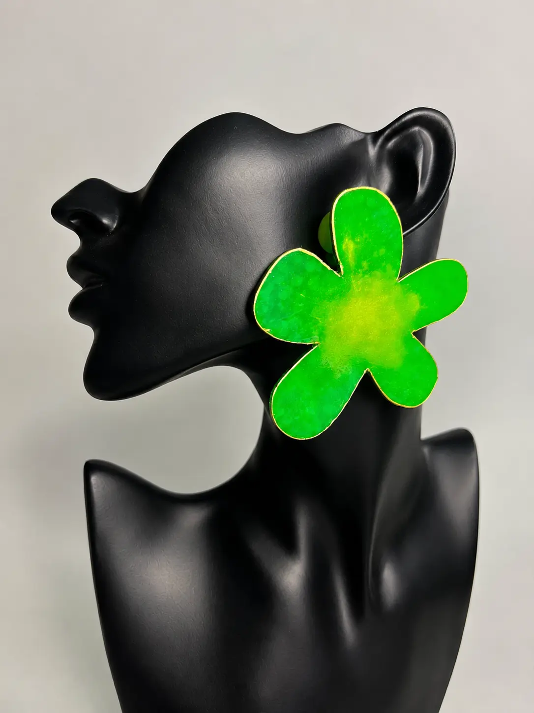 Lime Green Bloom Earring Statement