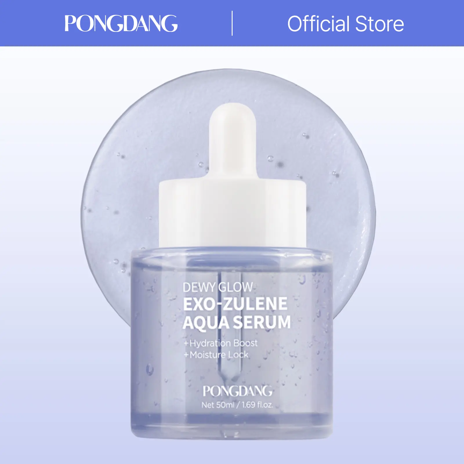 FREE GIFT - [PONGDANG] Dewy Glow Exo-Zulene Aqua Serum - Lightweight Korean Skincare Serum with Deep Hydration, Brightening, Soothes & Plumps, For Dull, Dehydrated Skin, 1.69 fl oz (50ml) Dehydrated Skin Solutions