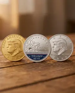 3PCS Trump 47th Collectible Coins Set with Protective Box, US Nation Pride Patriotic Design, Non-Circulating Currency Decoration, Birthday & Christmas Party Gifts for Collectors (Home & Festive Supplies), Collectibles