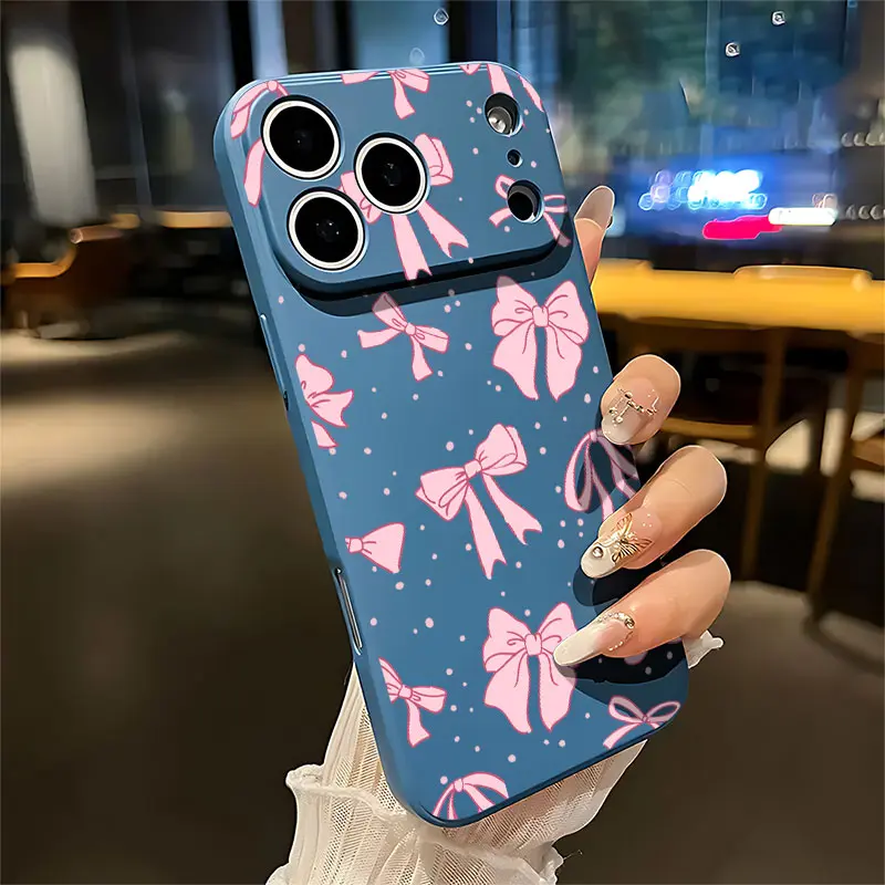 Blue-Full screen pink bow tie