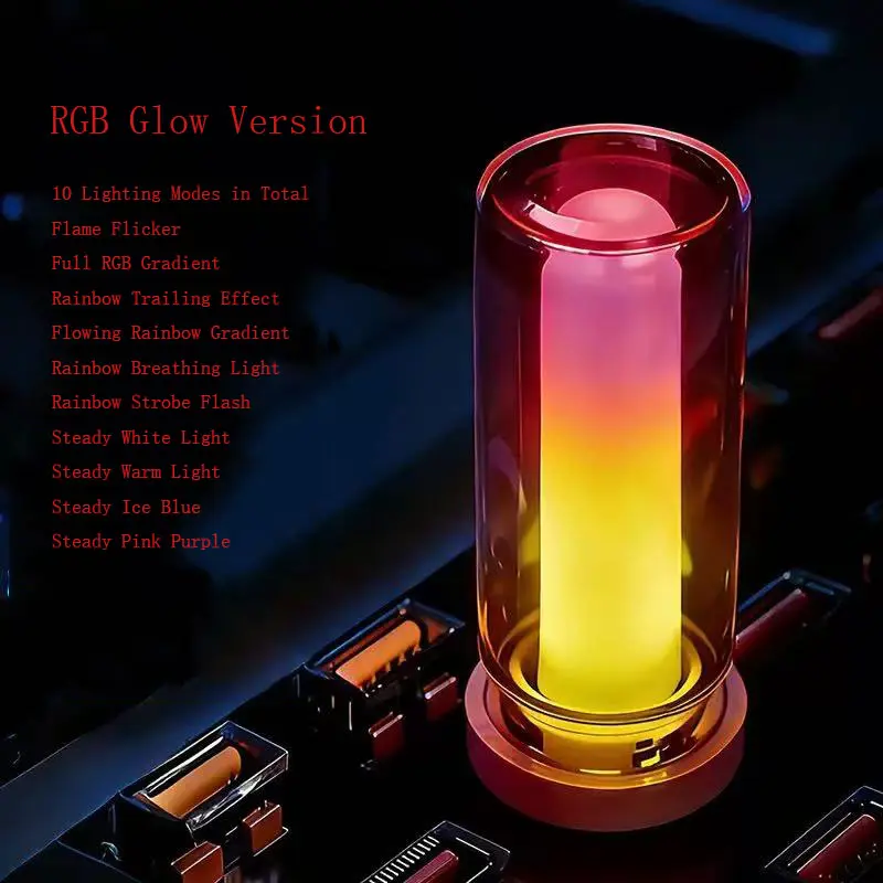 Mini Plug-in USB LED Night Light - Portable USB Lamp with Warm-White, RGB Colorful Lights for Bedroom, Car Decoration Rechargeable