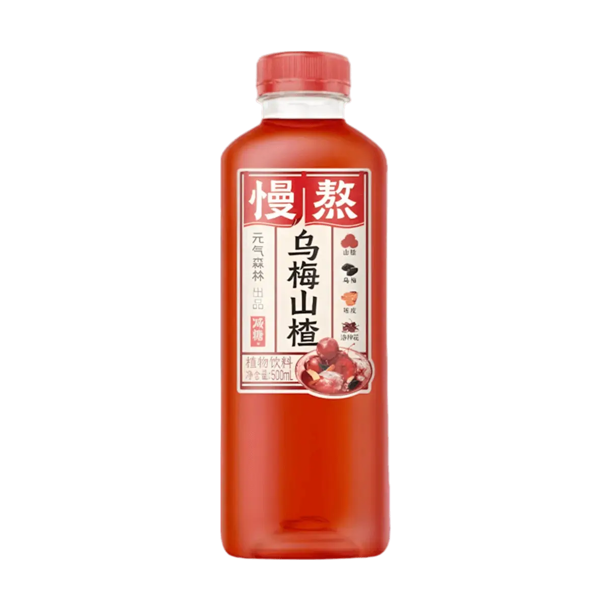 Chi Forest Reduced Sugar Plum Hawthorn Drink 500ml - Refreshing & Appetizing Botanical Beverage for Gut Health