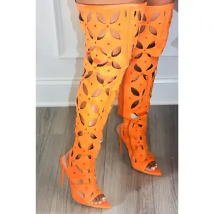 KALI | CUT OUT RHINESTONE EMBELLISHED THIGH HIGH BOOT HEEL