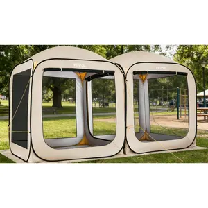 VEVOR Pop up Screen House Tent, 12x 11 ft, 10 - 12 Person Screen Gazebo with Extended Awning, Portable Screened in Canopy with Carry Bag, Netting Sides, for Patio, Backyard, and Outdoor ActivitiesHoliday giftsVEVOR Super Brand Day