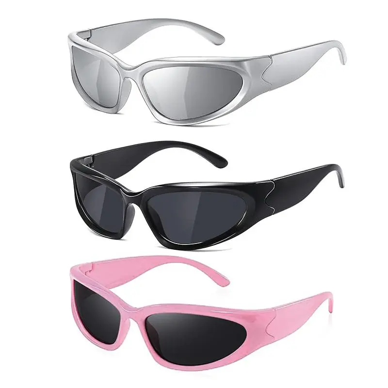 Y2K Aesthetic Fashion Eyewear Vintage Inspired  Shades Cute Oval Frame Sunglasses Sport Style Narrow Lens Sunglasses