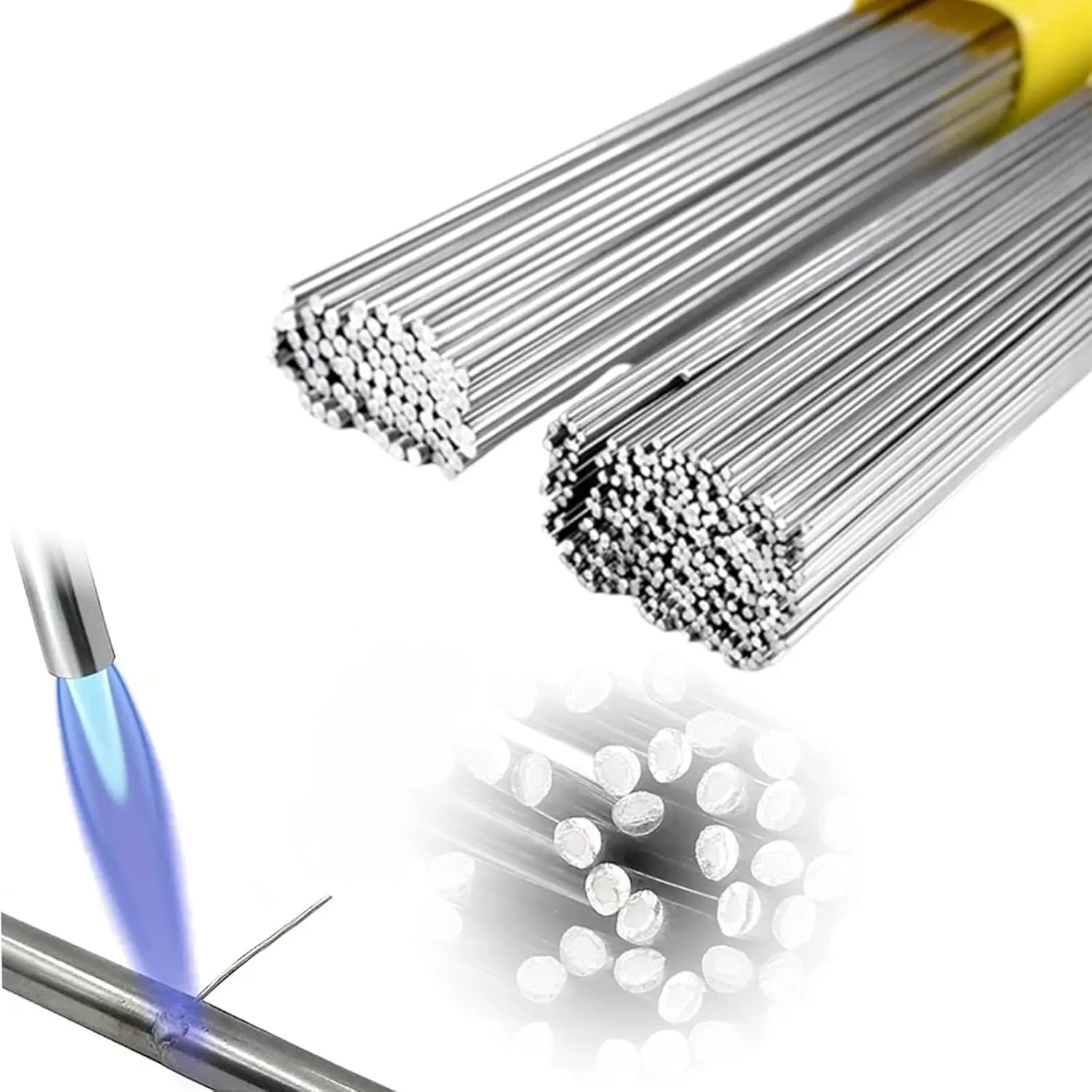55pcs Aluminum Brazing Rods, Aluminum Rods, 0.08''x13'' Low Temperature Easy Melt soldadura de aluminio, Low Temperature Rod No Flux Required