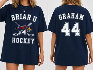 BRIAR U HOCKEY 44 T- Shirt - Off Campus Hockey Shirt Unisex Heavy Cotton Tee - Booktok
