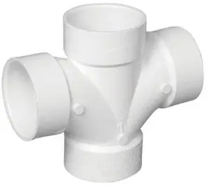 212 MAIN Double Sanitary PVC Tee, 4 in., Schedule 40, PVC Material (Charlotte Pipe & Foundry PVC004281200HA)