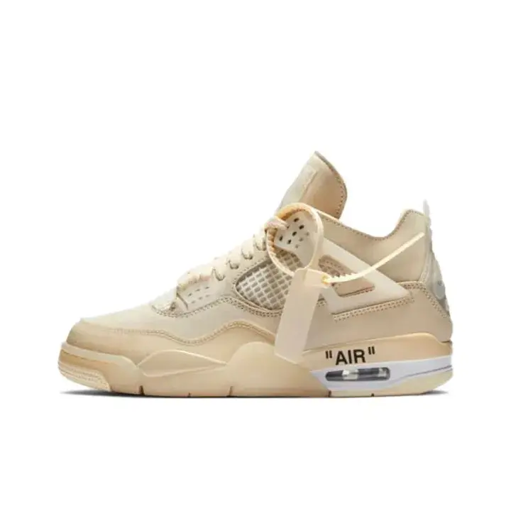 Unisex beige cream suede mesh high top basketball sneakers soft plush upper Shock Absorbing Non-slip All Day Comfort air cushion sole vintage neutral tone daily streetwear walking shoes