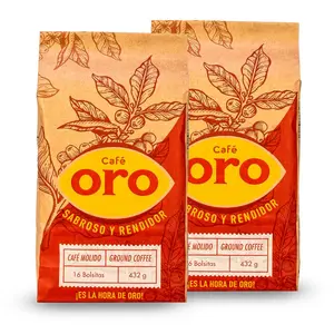 Café Oro 397g Original Honduran Coffee - Authentic Honduran Flavor, 2-Pack, 432g Each, Perfect for Morning or Afternoon Treat