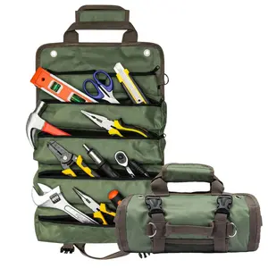 Roll Up Tool Bag Organizer – Heavy Duty, Multi-Compartment, Portable Tool Roll for Electrician, Mechanic, Handyman, Gifts for Men