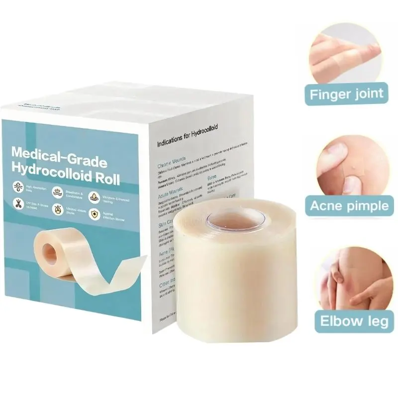 Hydrocolloid Roll  for Wound /faceCare, cut-to-Size, with Self-Adhesive, ultra Absorbent,Flexible & Waterproof Big Hydrocolloid Bandages for Body,chin, Forehead, Chest, Back Zit Breakouts, Hydrocolloid Patch (5cm*150cm)