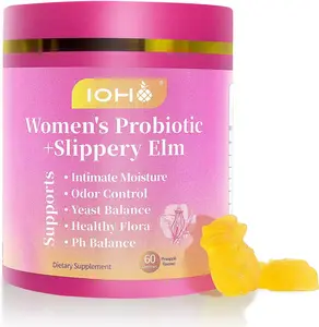 Her Juicy Feminine Probiotics Gummies for Women Tropical Pineapple Flavor | Supports pH Balance, Digestive & Immune Health | with Slippery Elm | 60 Gummies (1 Pack)