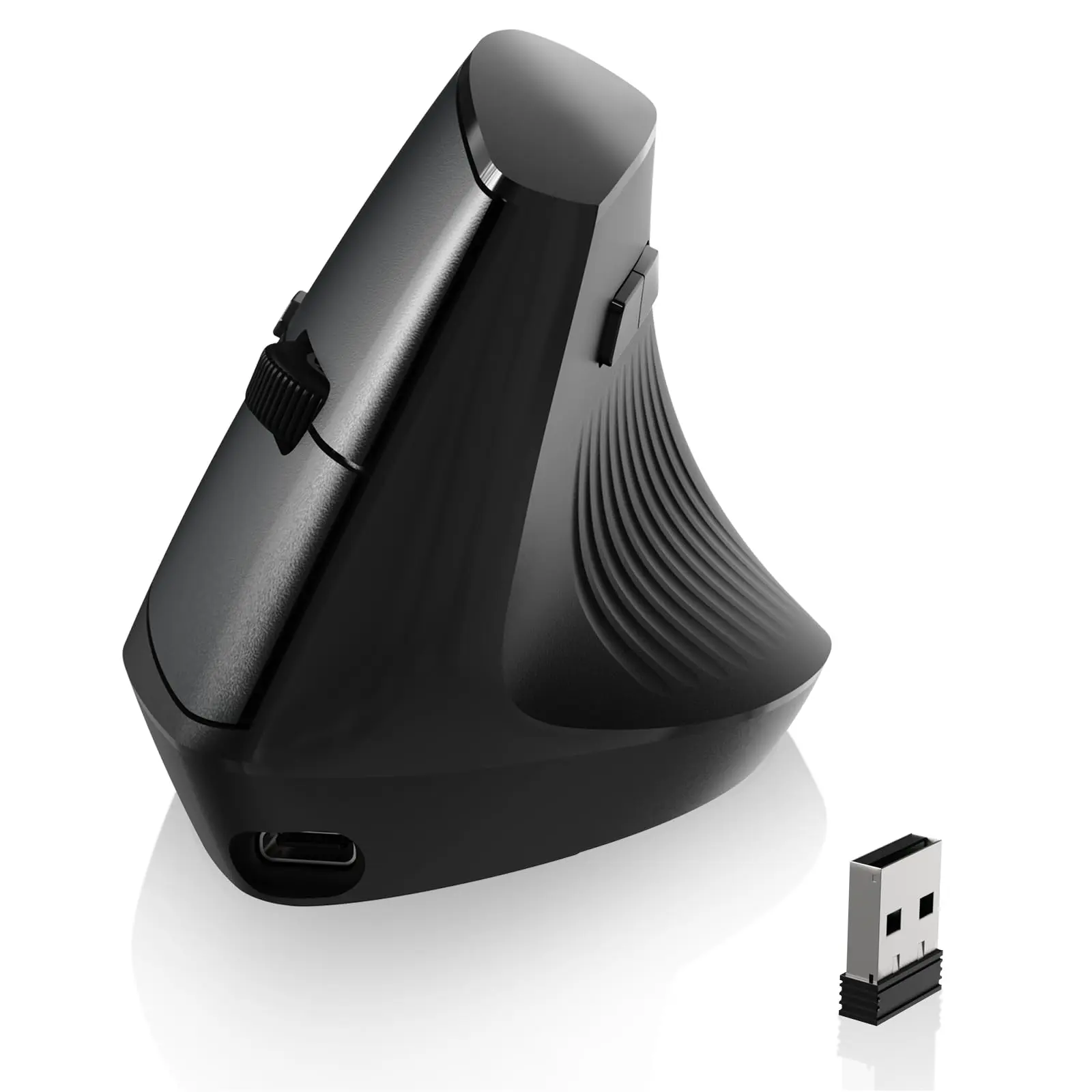 Bluetooth & 2.4G Rechargeable Ergonomic Vertical Wireless Mouse, 84g, 800/1200/1600 DPI, Quiet Clicks for Laptop/Desktop/PC/MacBook