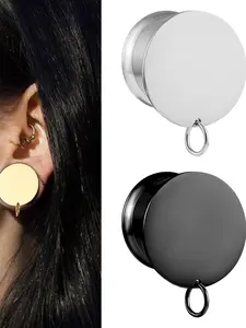 Vanku 2pcs 316L Steel Ear Gauges with O-Ring, DIY Custom Double Flare Ear Tunnels, Hypoallergenic Ear Plugs for Stretched Ears