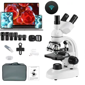 MicroscopeforAdultsWF10xandWF25xeyepieces,40x- 5000XMagnificationUsBCamera,MicroscopeforAdults SuitableforLaboratorySchoolHomeEducation