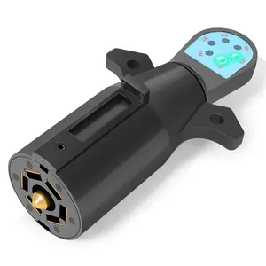 7 Pin Trailer Plug Tester, 7 Way Wiring Tester for RV, Round Trailer Light Tester for Truck, Pickup, Towing, Tow Wire Brake Blade 12V Connector