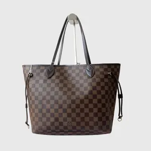 Pre-owned Louis Vuitton Leather Tote Bags LV Damier Ebene MM Neverfull Tote