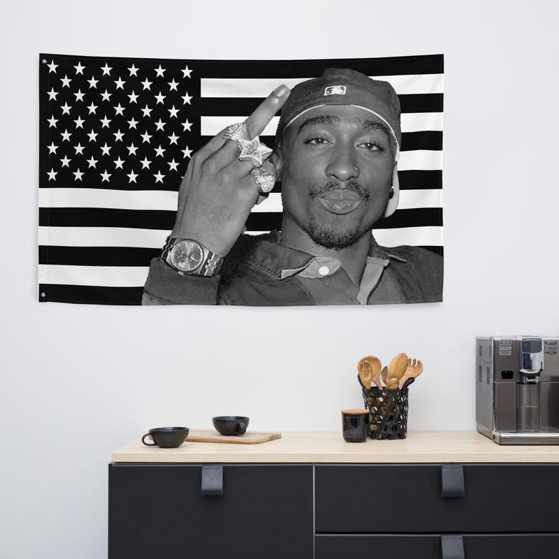 Tupac American Flag - Hip Hop Legend Tapestry 40in*60in Tapestry Decor