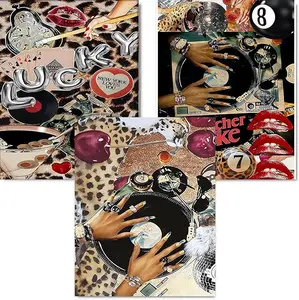 5D DIY Full Drill Diamond Painting Kit Leopard Print Lucky Collage 3-Piece Set Aesthetic Art Craft for Adults Home Wall Decor