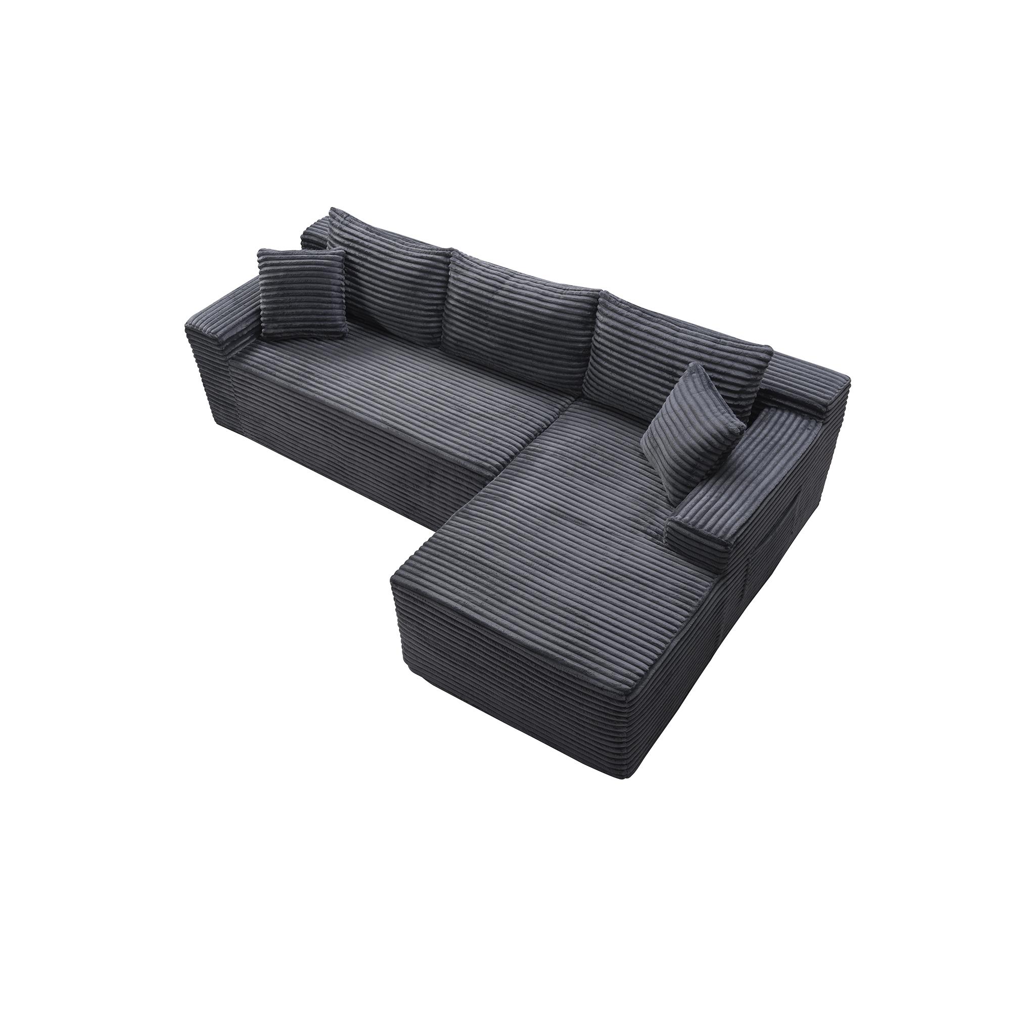 94.5" Modular Sectional Couch with L-Shape Chaise, Boneless Sofa for Living Room,Modern Cloud Couch with Deep Seat,No Assembly Required,Loveset, Grey 94.5" Modular Sectional Couch with L-Shape Chaise, Boneless Sofa for Living Room,Modern Cloud Couch with Deep Seat,No Assembly Required,Loveset, Grey