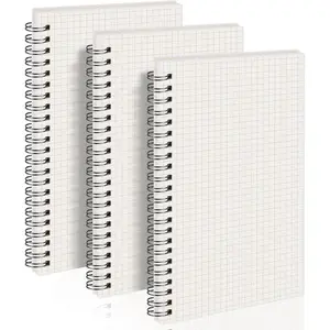 A5 Graph Paper Notebook Spiral (3-Pack) Spiral Journal 5.7"x 8.3", Quad Ruled, with Thick 100gsm Square Grid Paper,80 Sheets Per Pack