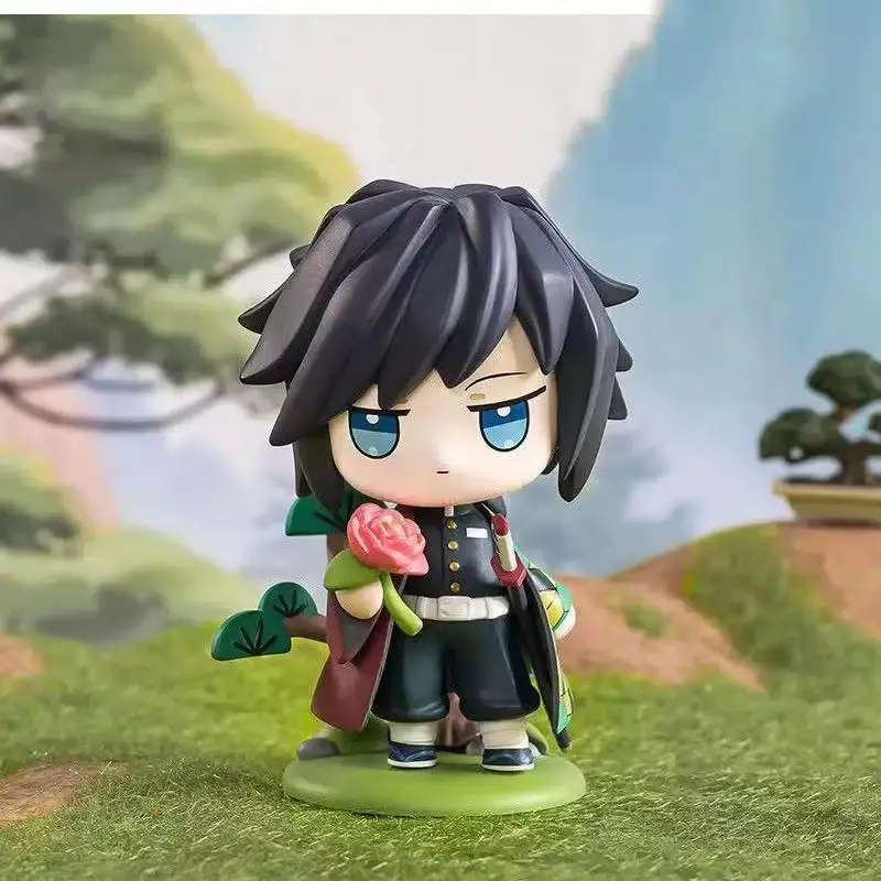 Demon Slayer Blind Box Birth Flower Series Ornament, Cute Anime PVC Mini Figurines, Handmade Charcoal Treatment Model, Cute Small Gift (random), 1pc