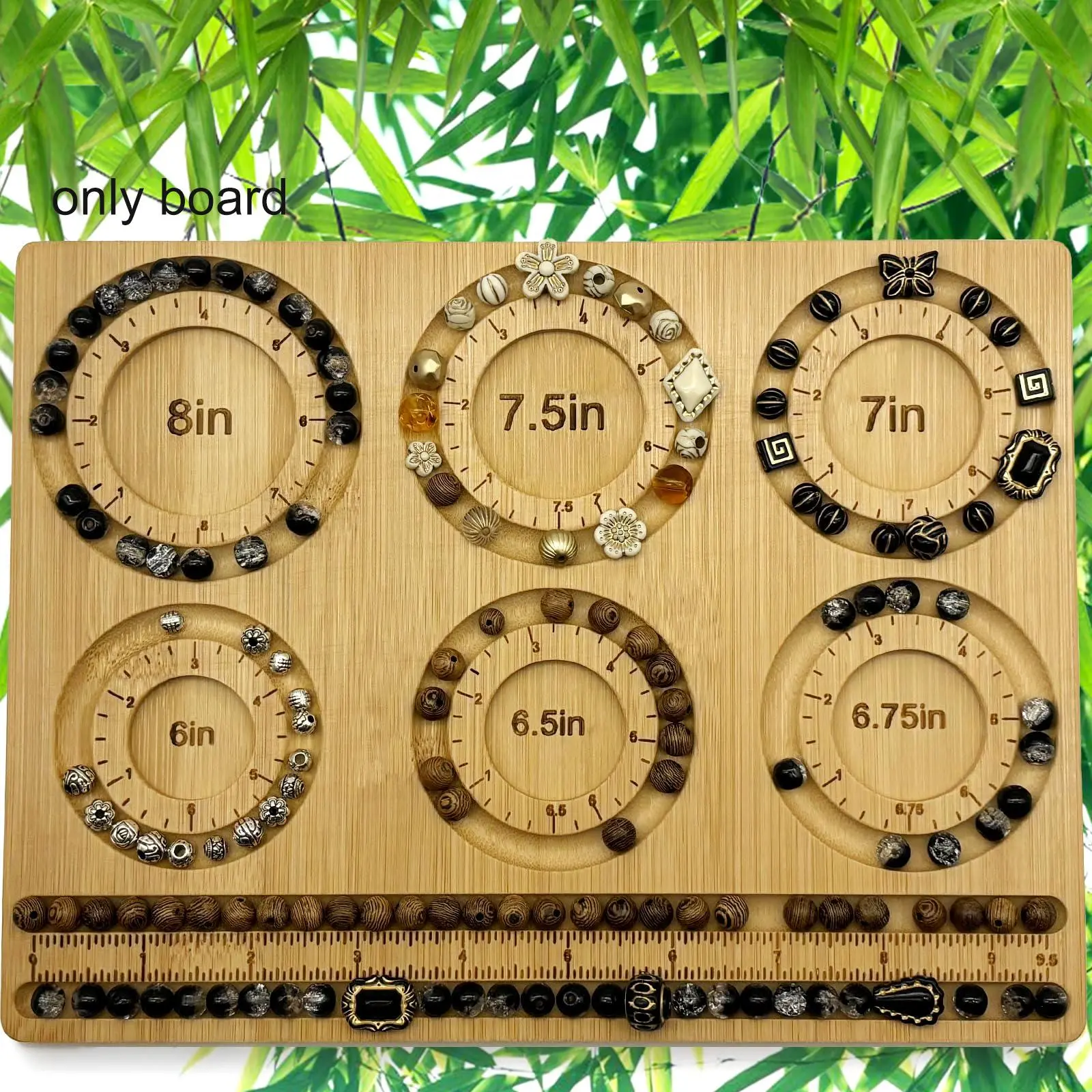 Bamboo Bead Board for Jewelry Making, 1 Count Beading Board for Jewelry Bracelet Making, Jewelry Design Mat for Necklace, Bracelet, DIY Design, Jewelry Making Supplies