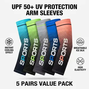 5 Pairs of UV-Blocking Arm Sleeves for Summer Heat，Stay Cool and Protected