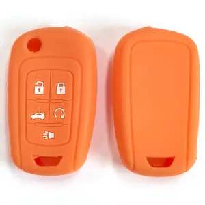 5 Buttons Silicone Key Fob Cover Fit for Chevy GMC Terrain Denali 2014-2020 Malibu Camaro Impala Cruze 2014-2015 Spark EV, Keyless Remote Holder 20979468