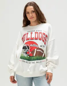 GAMEDAY SOCIAL Fresno State Bulldogs Womens Crewneck Sweatshirt