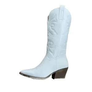 Fashion Sabrina Cowboy Boots Mid Calf Women