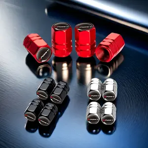 4pcs Sport Design Car Wheel Tire Valve Stem Caps, Car Wheel Air Cap Set, Universal Fit for Motorcycles, Trucks, Bikes,  Motorcycle Parts, Performance Look, Modern Valve Covers, Sturdy Valve Stems, Metal Caps, Automotive Parts, Auto Mechanics