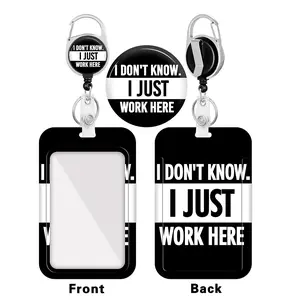 ID Badge Holder with Retractable Reel, 1 Count ID Name Tag Work Badge Clip, Heavy-Duty Vertical Card Protector for Office Staff and Nurses