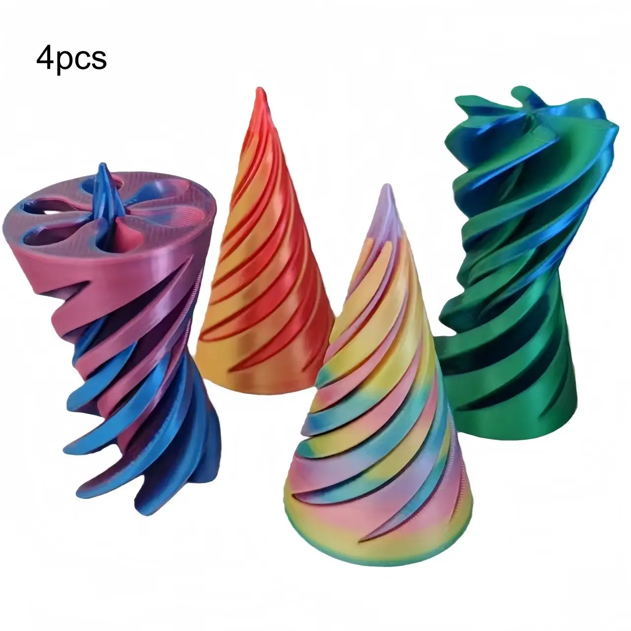 3D Printed Spiral Fidget Toy Set, 4pcs Rotating Stress Relief Toys, Sensory Stress Reliever, Ideal for Adhd Anxiety, Best Gift for Friends Adults Kids, Fidget Gadget, Stress Relief Tools