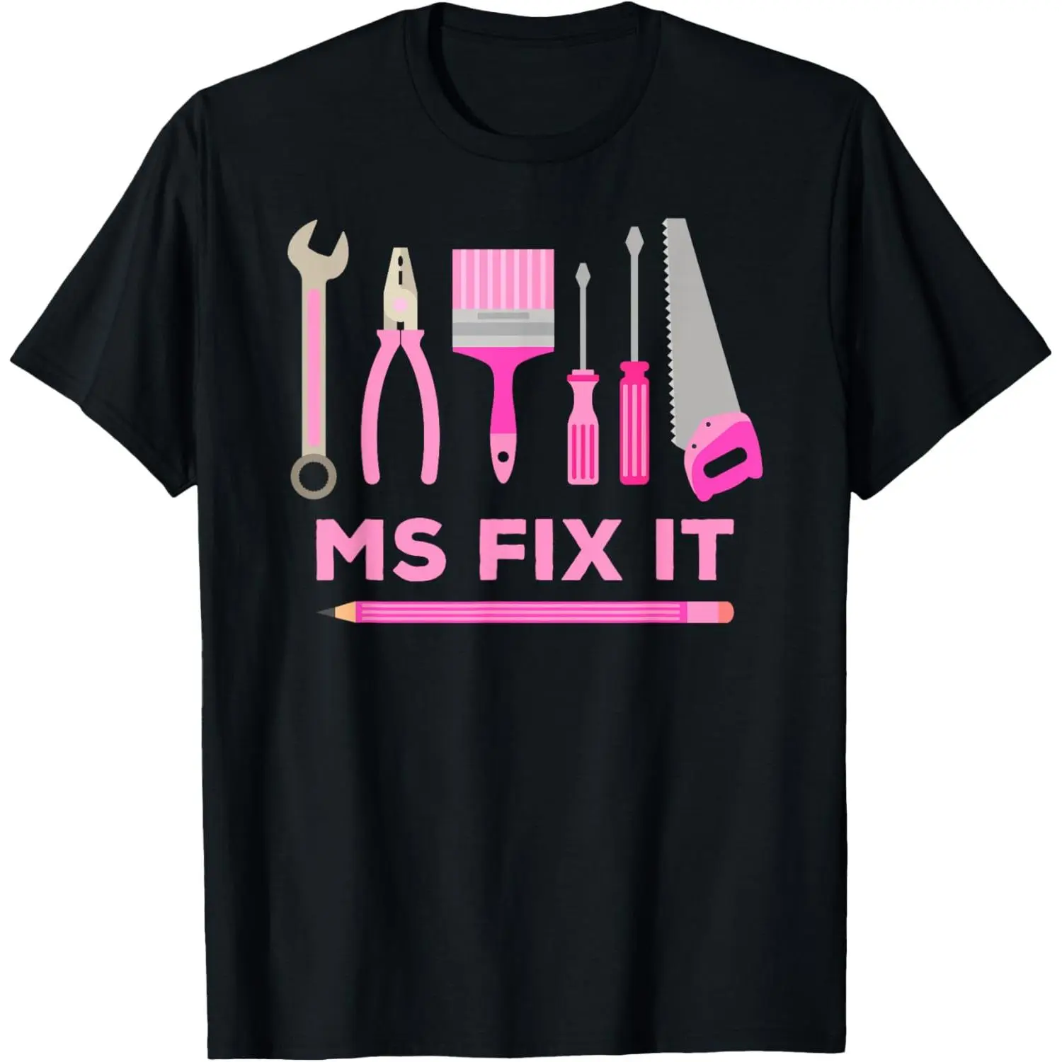 Women's 100% Cotton Short-Sleeve Vintage Casual Everyday Ms Fix It Handy DIY Tops T-Shirt