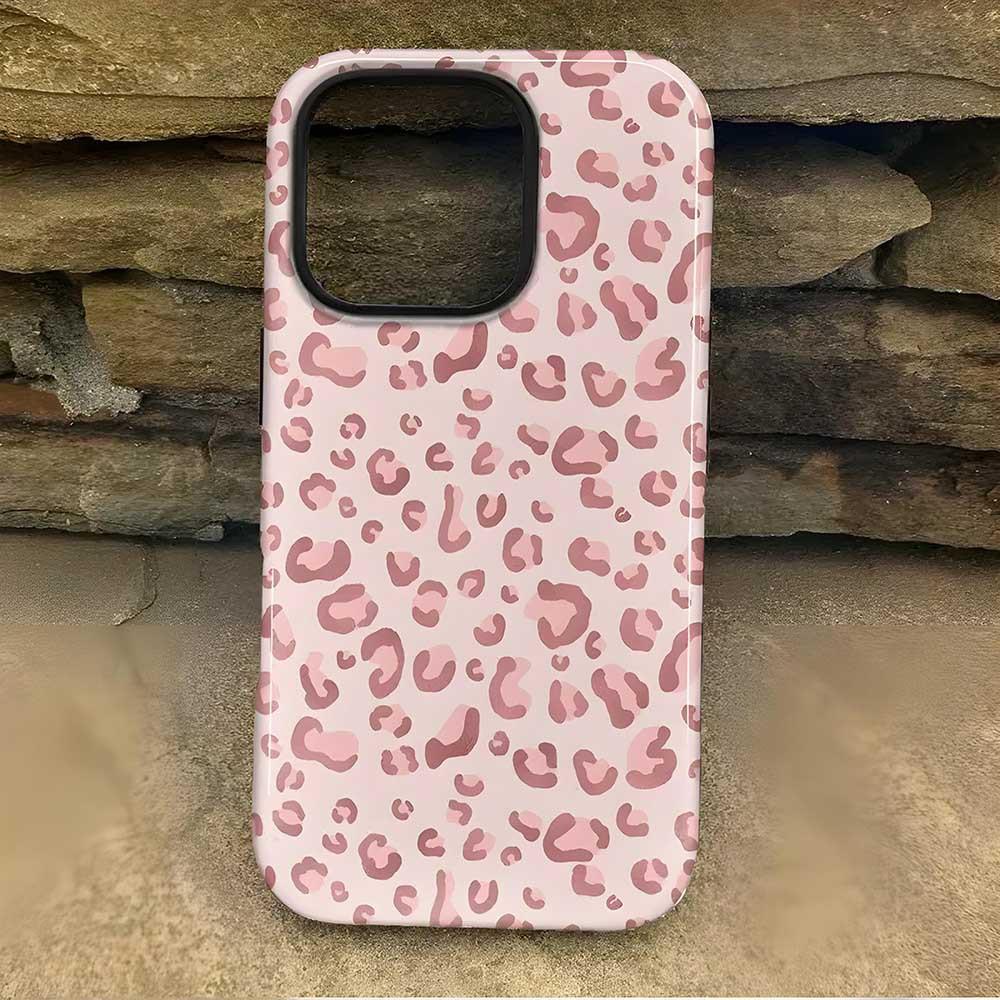 Pink Leopard Print 2-in-1 Phone Case for iPhone 16 Pro — Drop-Resistant Protective Cover for iPhone 17