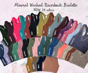 Zenana Ribbed Cropped Racerback Mineral Washed Tank Top Brami bralette 6128 Not Padded Comfy Soft Stretchy Womenswear Crop Top