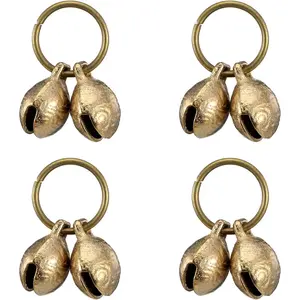 8 Pcs Copper Bell for Dog Collar Extra Loud Brass Pet Tracking Bells with Quick Snap Clips for Cats Dogs Anti Lost Training Collar Accessories